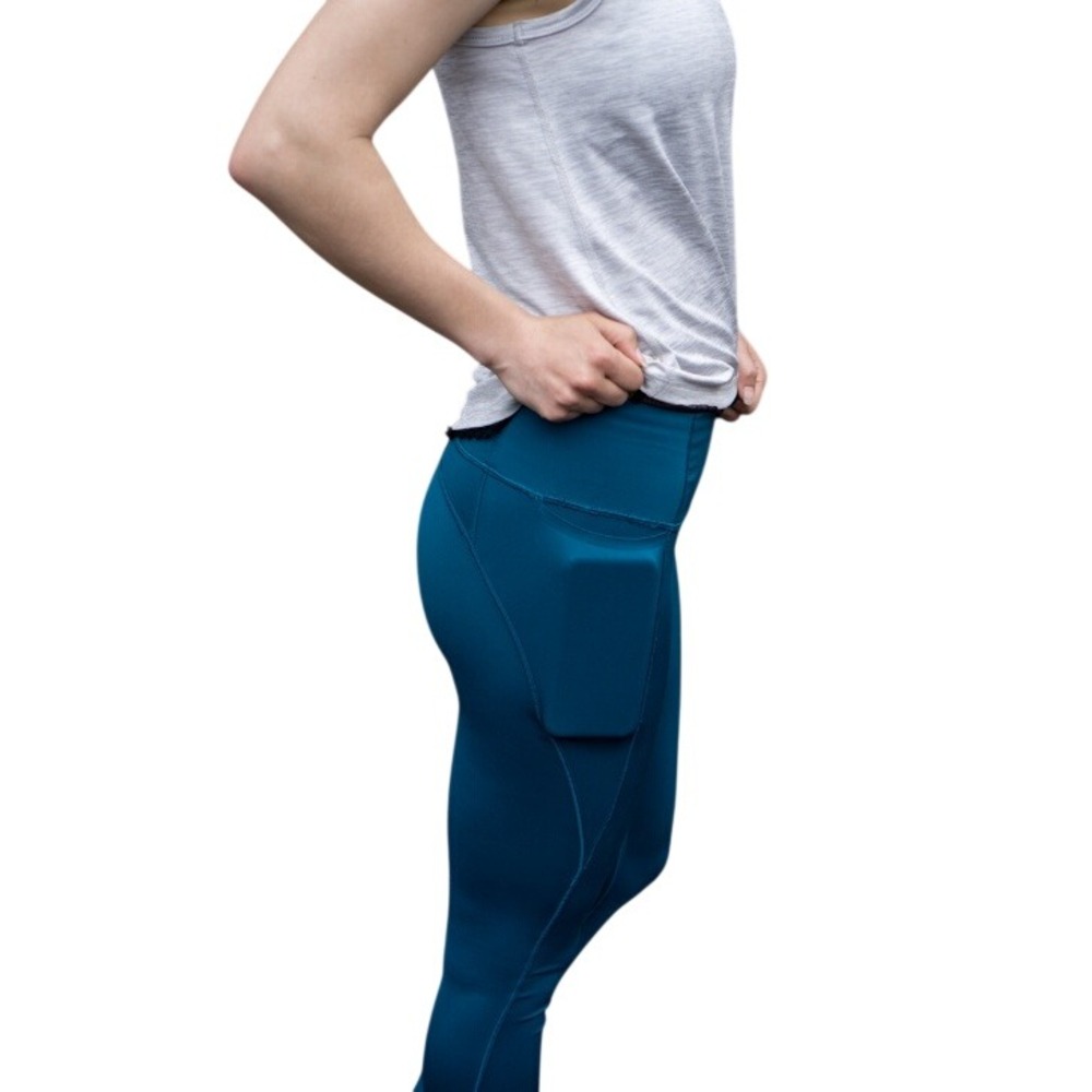 Athleta Women's Teal Blue Velocity Stash Pocket Activewear Leggings Size XS - Picture 3 of 9